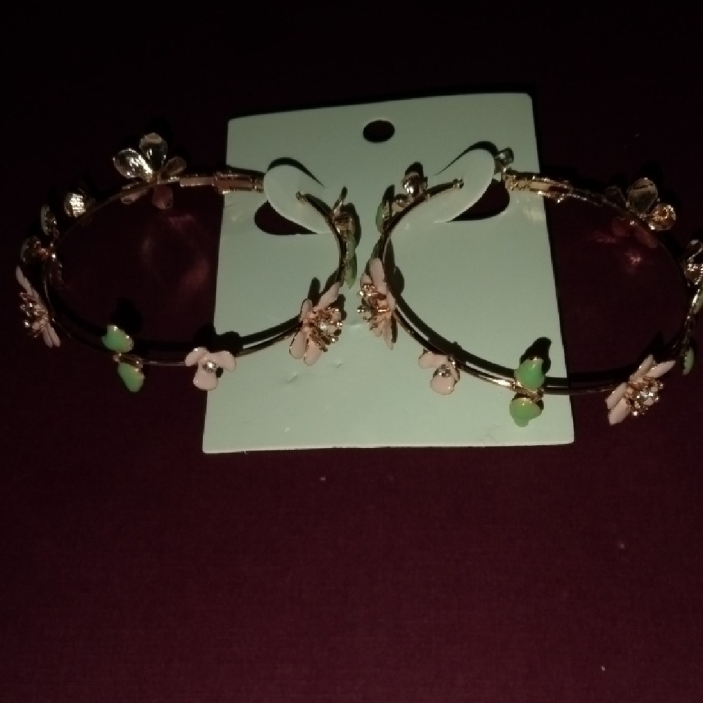 Floral Hoop Earrings